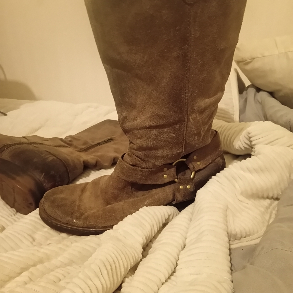 Brown Suede Knee-High Boots by Born